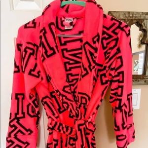 Victoria’s Secret PINK short, hot pink robe. New.